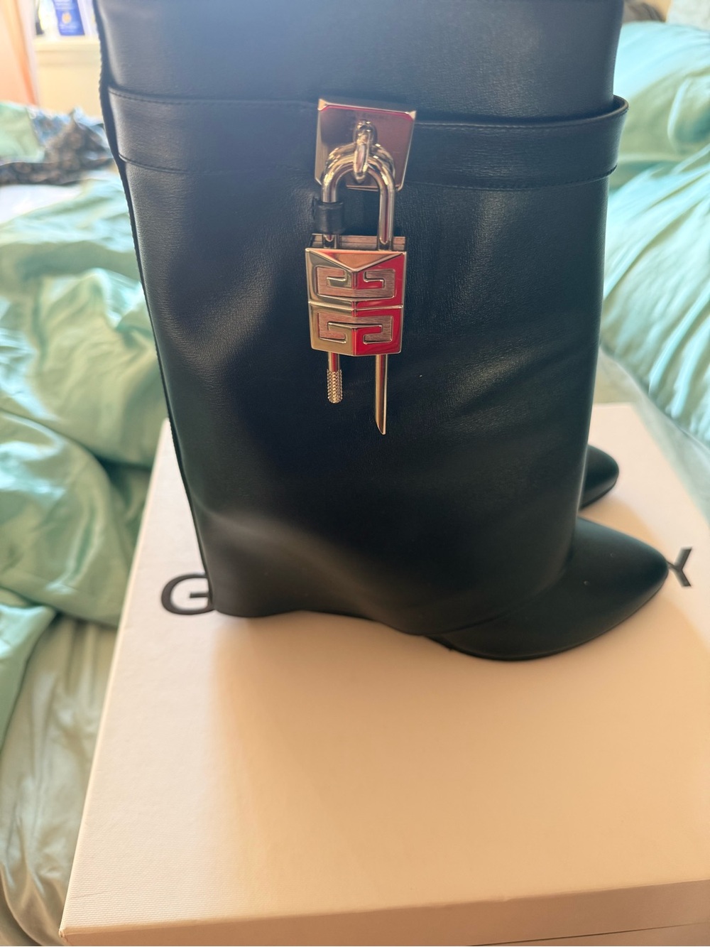 Givenchy Black Leather Shark Boots - Picture 2 of 4